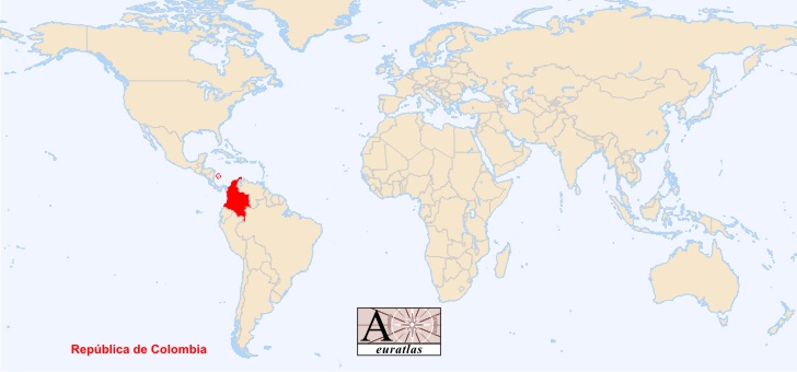 colombie carte du monde - Image