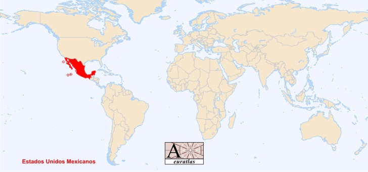 carte du monde avec mexique - Image
