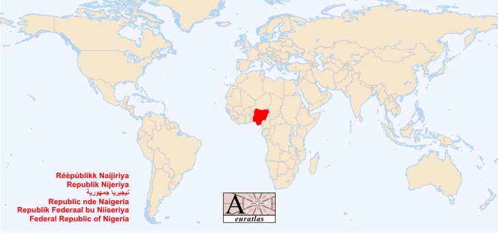 carte du monde du nigeria