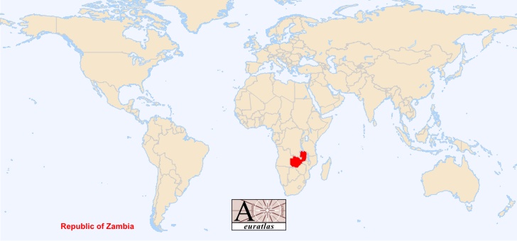 Map Of The World Zambia Zambia
