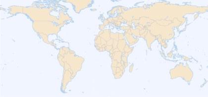 Click and display all the countries of the world World map